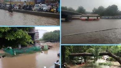 Photo of दिल्ली में भारी बारिश से यातायात अस्तव्यस्त, कहीं पेड़ गिरे तो कही दीवार,सड़को पर लगा जाम