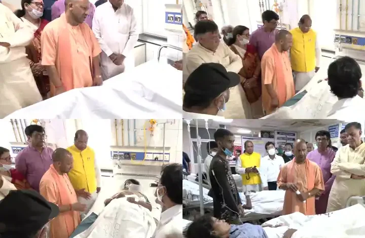 Photo of कानपुर हादसे में घायल लोगों व उनके परिजनो से मिलने हैलट अस्पताल पहुंचे सीएम योगी