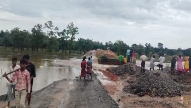 Photo of गौरेला पेंड्रा मरवाही: मूसलाधार बारिश से नदी-नाले उफान पर, नेशनल हाईवे मार्ग कई जगह से टूटा