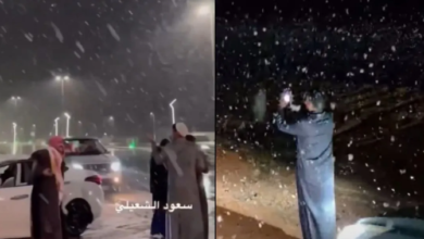 Photo of सऊदी अरब में कुदरत का करिश्मा! रेगिस्तान में बर्फबारी से पारा लुढ़का